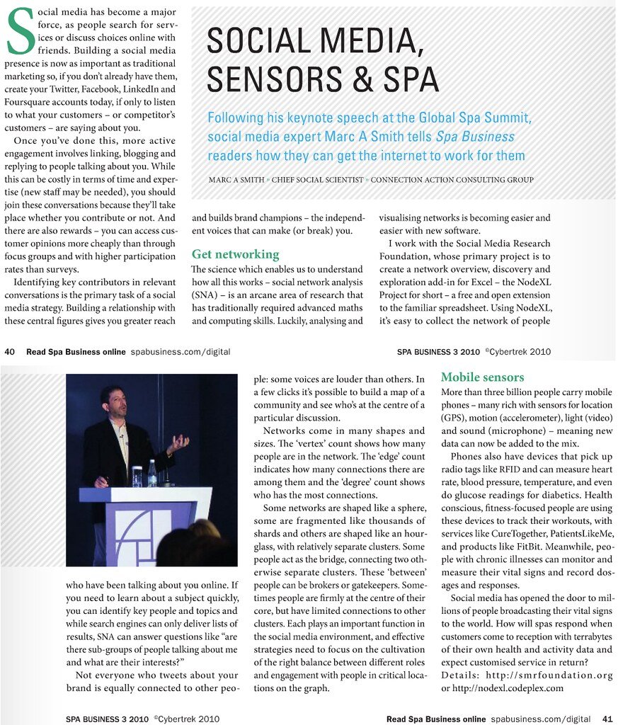 2010 - 09 - 07 - Spa Business Article - Marc Smith on Social Media