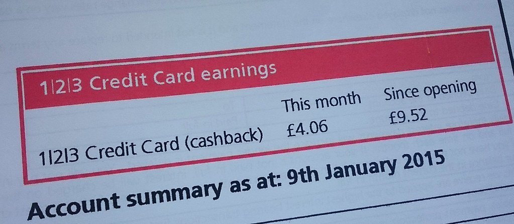 Santander 123 Credit Card cashback earnings